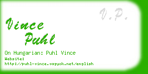 vince puhl business card